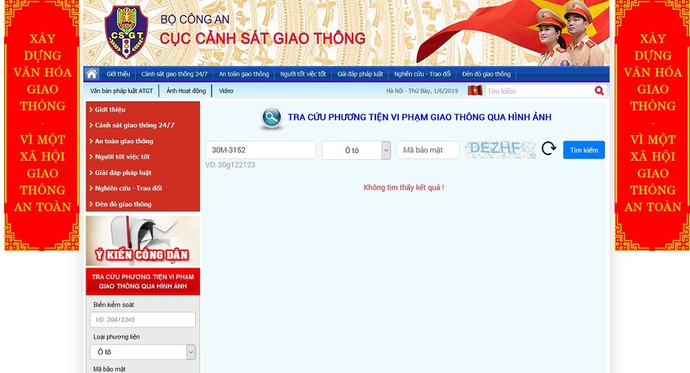 Hướng dẫn tra cứu thông tin phương tiện vi phạm giao thông trên mạng