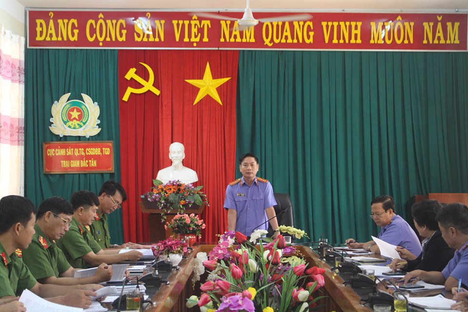 Công bố dự thảo kết luận trực tiếp kiểm sát việc tuân theo pháp luật trong công tác thi hành án phạt tù tại Trại giam Đắk Tân, Cục C10, Bộ Công an