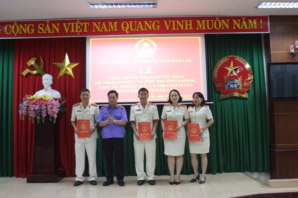 Bổ nhiệm các Phó Trưởng phòng thuộc VKSND tỉnh Đắk Lắk