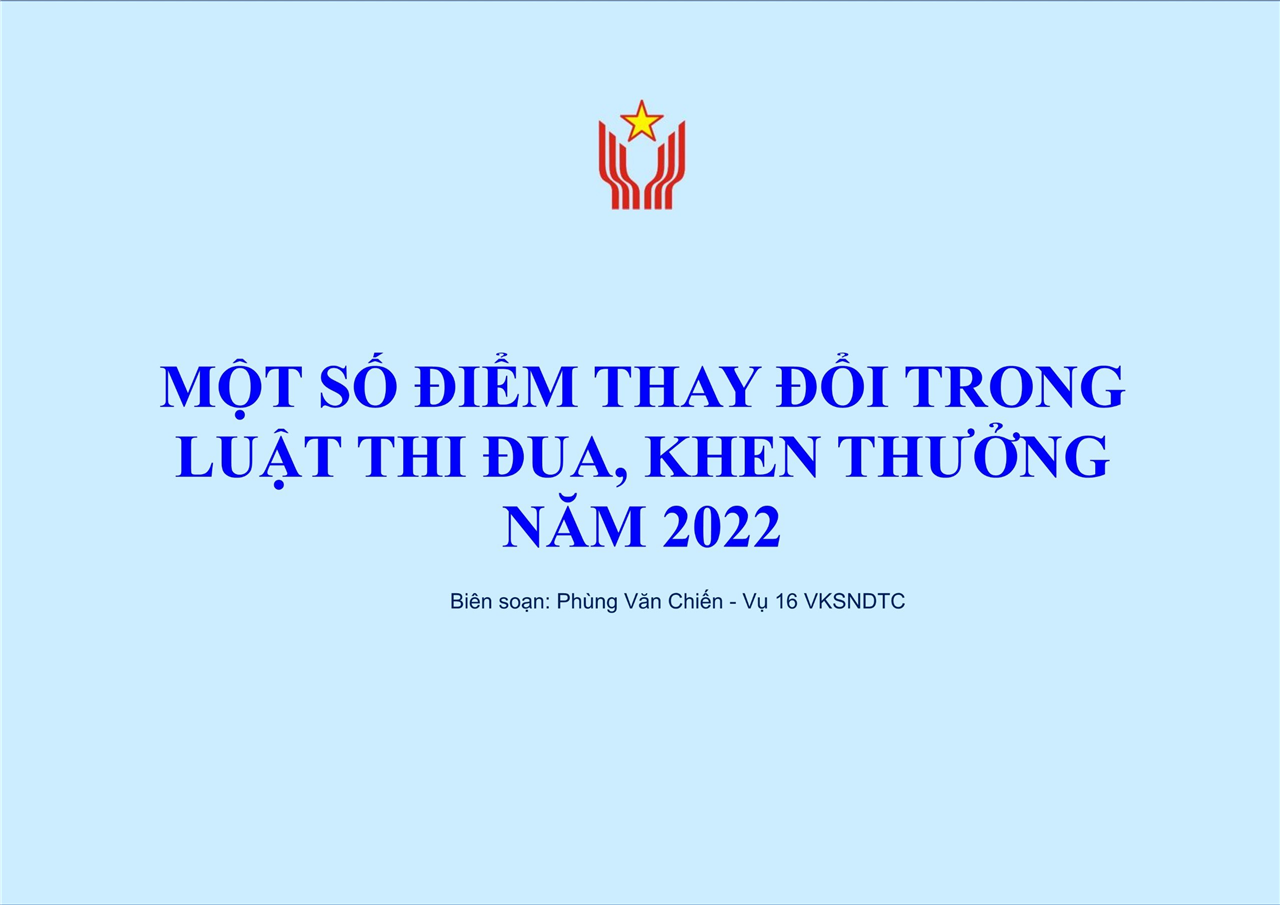Một số điểm thay đổi trong Luật Thi đua, khen thưởng năm 2022