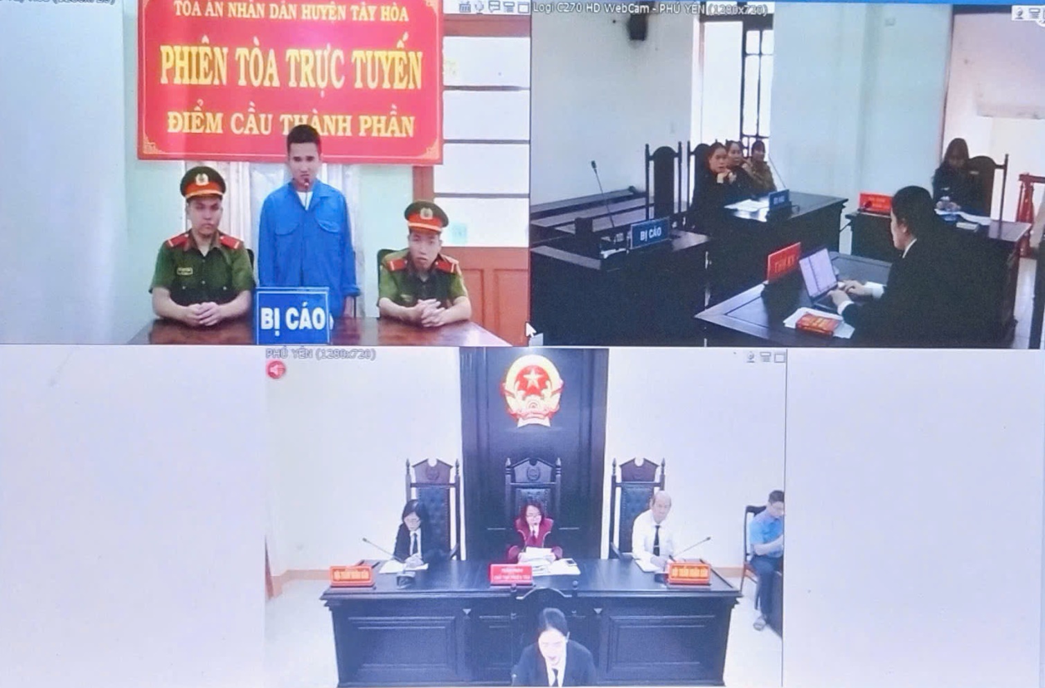 VKSND huyện Tây Hòa phối hợp TAND cùng cấp tổ chức phiên tòa hình sự trực tuyến, có số hoá hồ sơ, công bố tài liệu, chứng cứ bằng hình ảnh