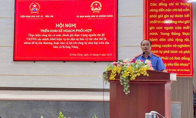VKSND khu vực 10 phối hợp tổ chức Hội nghị triển khai kế hoạch bảo vệ nhóm yếu thế và lợi ích công tại xã Krông Năng
