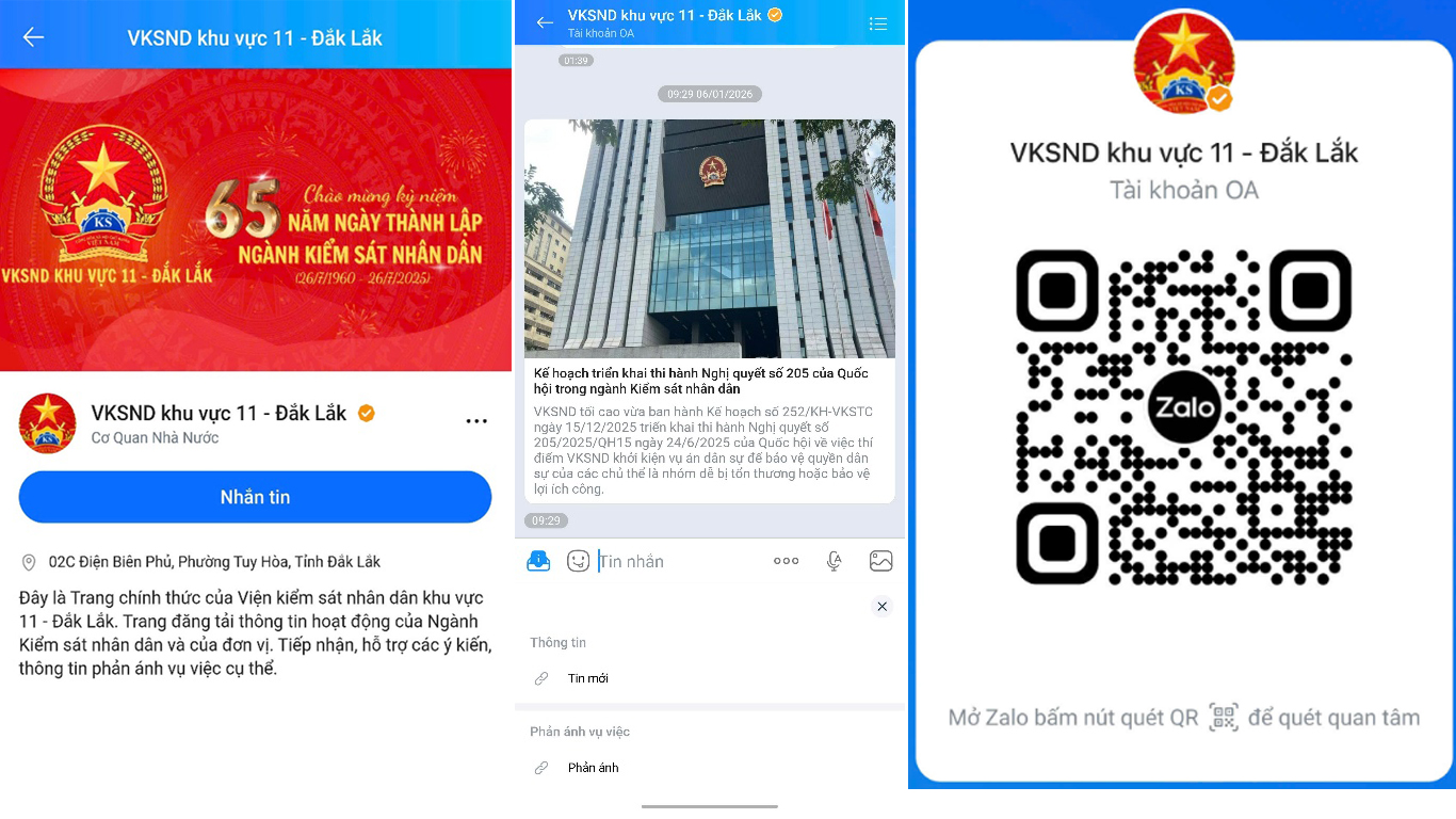 VKSND khu vực 11: Ra mắt kênh Zalo OA tiếp nhận tin báo, tố giác tội phạm và phản ánh vi phạm